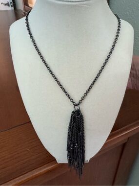 Classic Black Tassel Pendant Necklace